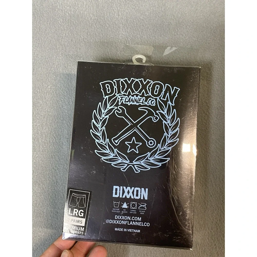 New! Dixon Flannel Co. Men's L Boxer Briefs 2 Pack Blue/ Black